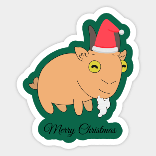 Baby Goat Merry Christmas Sticker